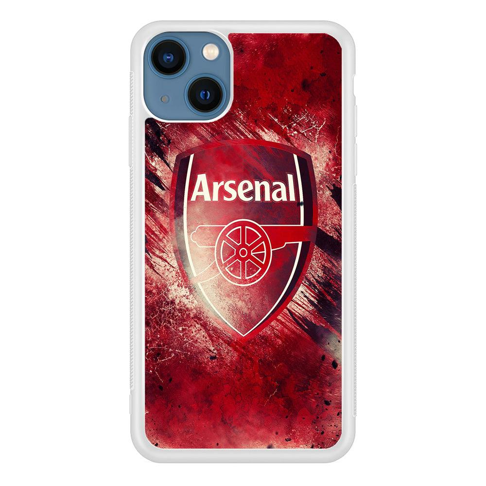 FB Arsenal iPhone 13 Case-Rubber / White (2D Case)-Xtracase