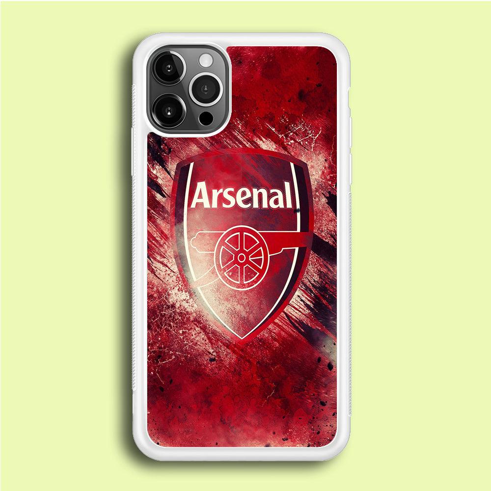 FB Arsenal iPhone 12 Pro Case-Rubber / White (2D Case)-Xtracase