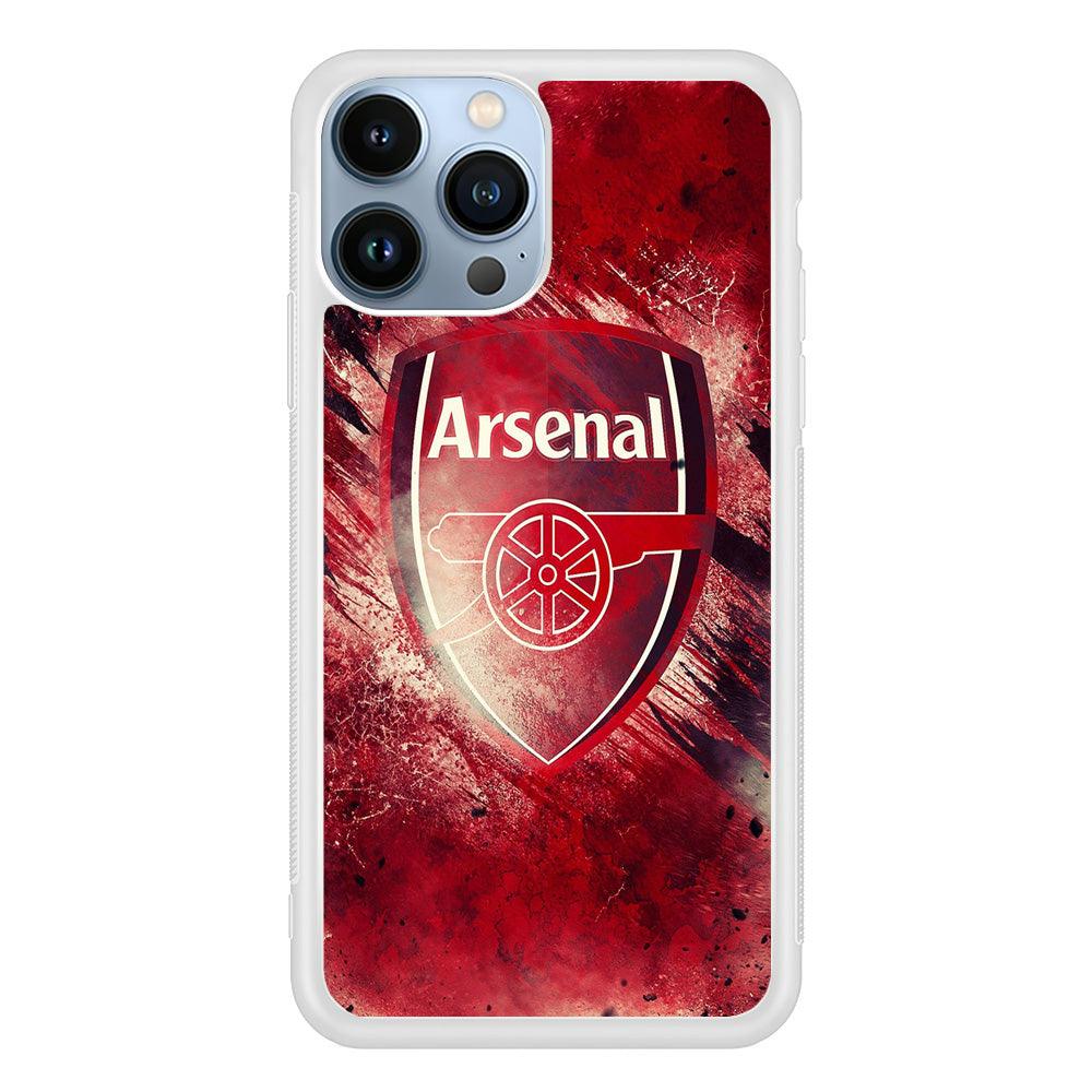 FB Arsenal iPhone 13 Pro Case-Rubber / White (2D Case)-Xtracase