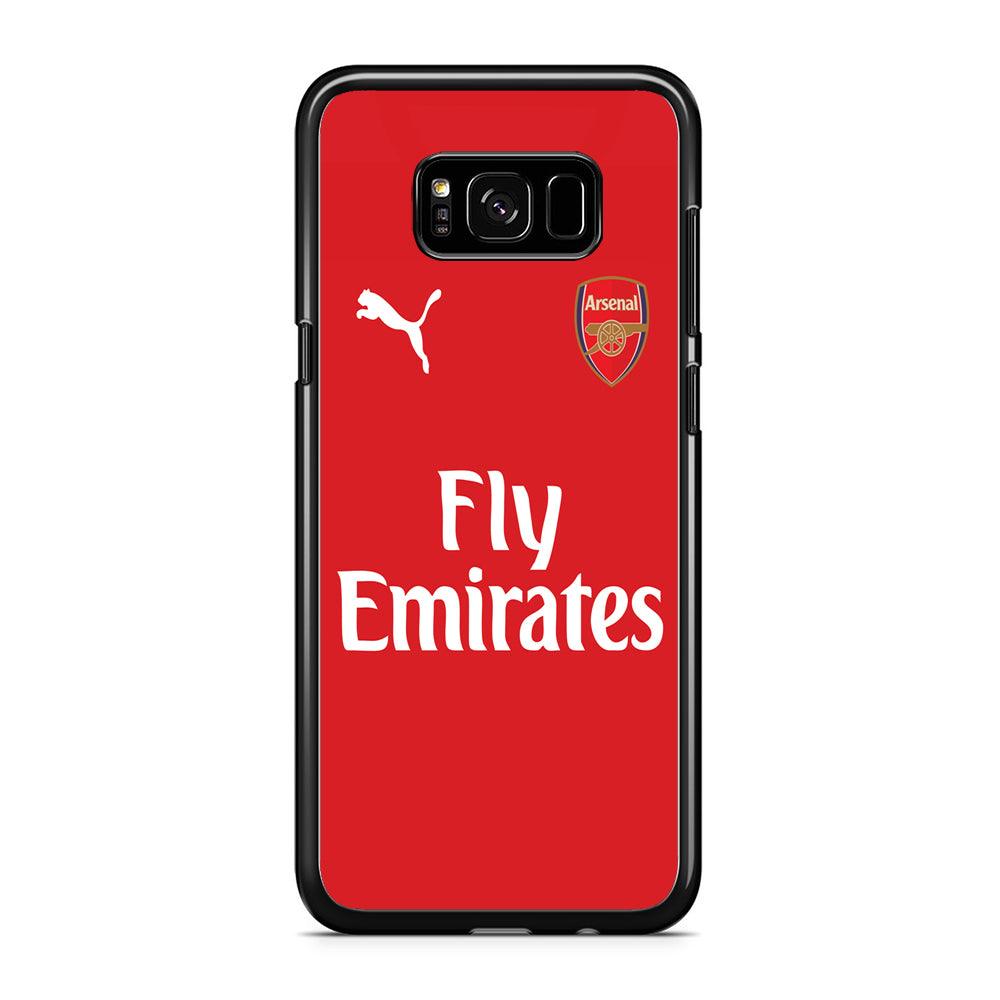 FB Arsenal Jersey Samsung Galaxy S8 Case-Rubber / Black (2D Case)-Xtracase