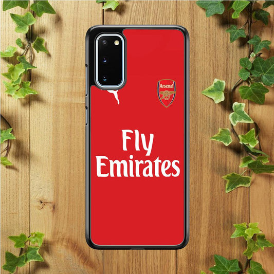 FB Arsenal Jersey Samsung Galaxy S20 Case-Rubber / White (2D Case)-Xtracase