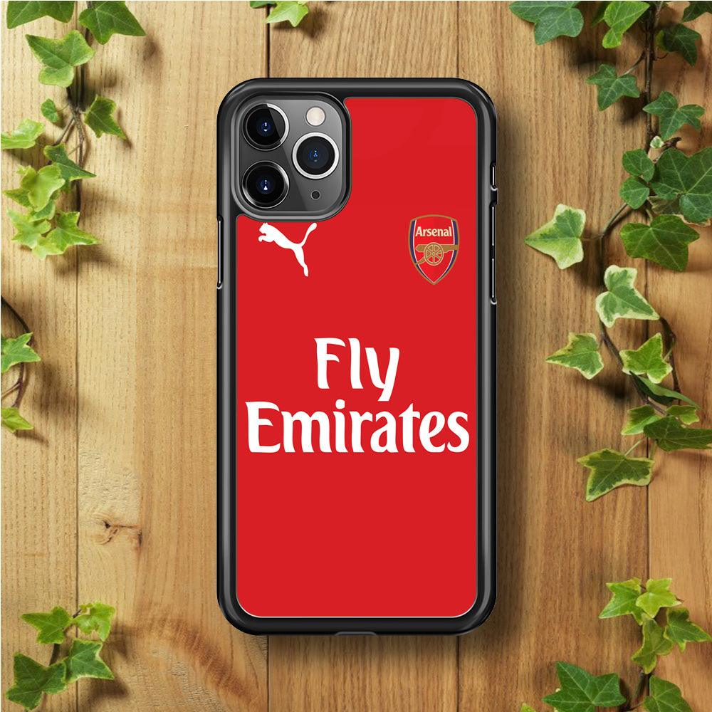 FB Arsenal Jersey iPhone 11 Pro Max Case-Rubber / Black (2D Case)-Xtracase