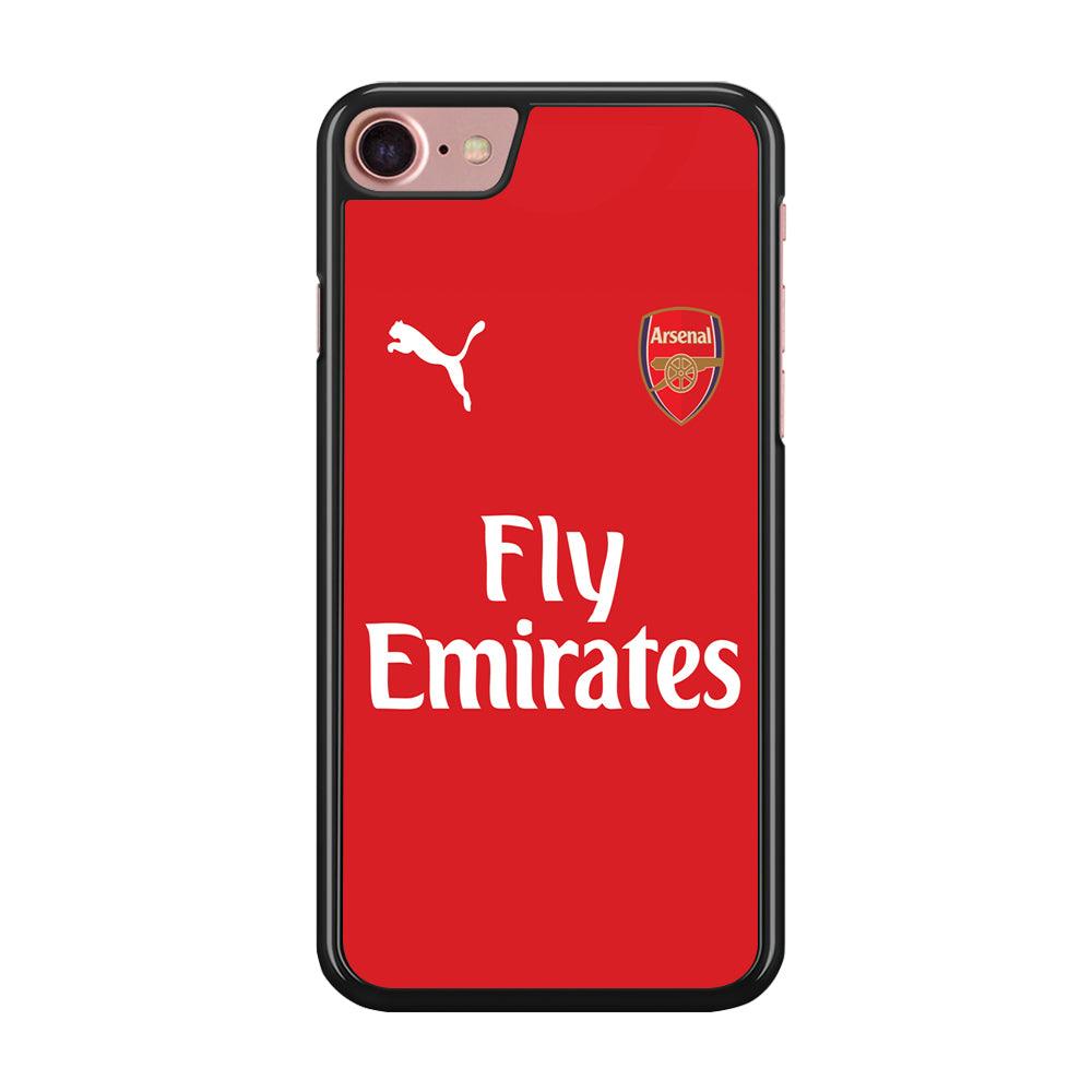 FB Arsenal Jersey iPhone 8 Case-Rubber / Black (2D Case)-Xtracase