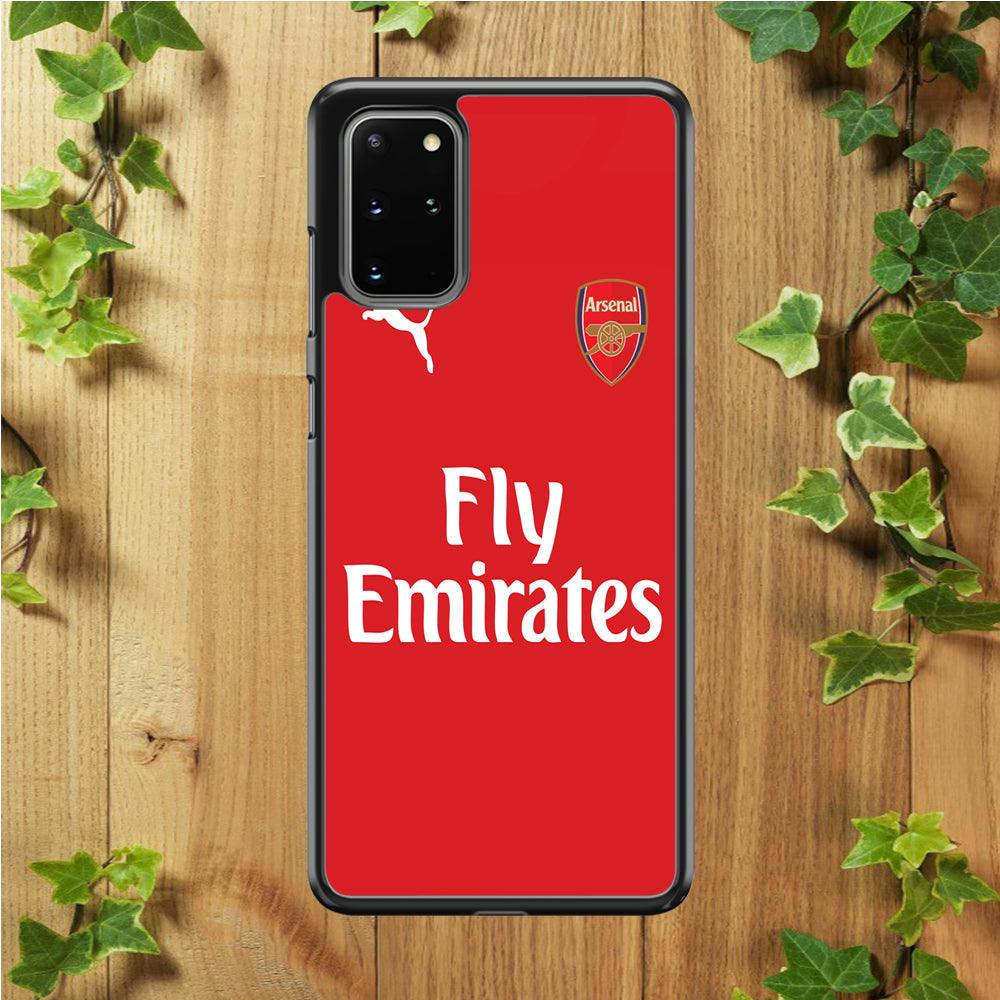 FB Arsenal Jersey Samsung Galaxy S20 Plus Case-Rubber / Black (2D Case)-Xtracase
