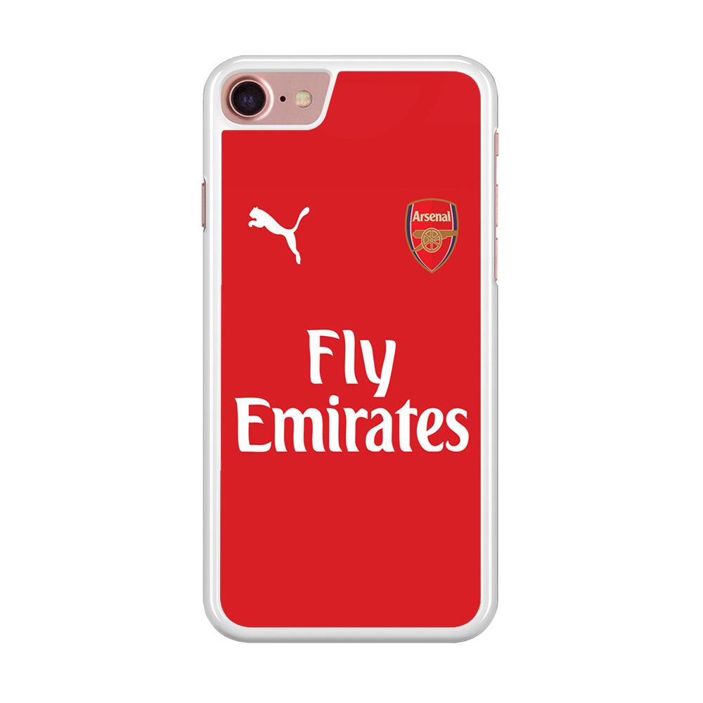FB Arsenal Jersey iPhone 7 Case-Rubber / White (2D Case)-Xtracase