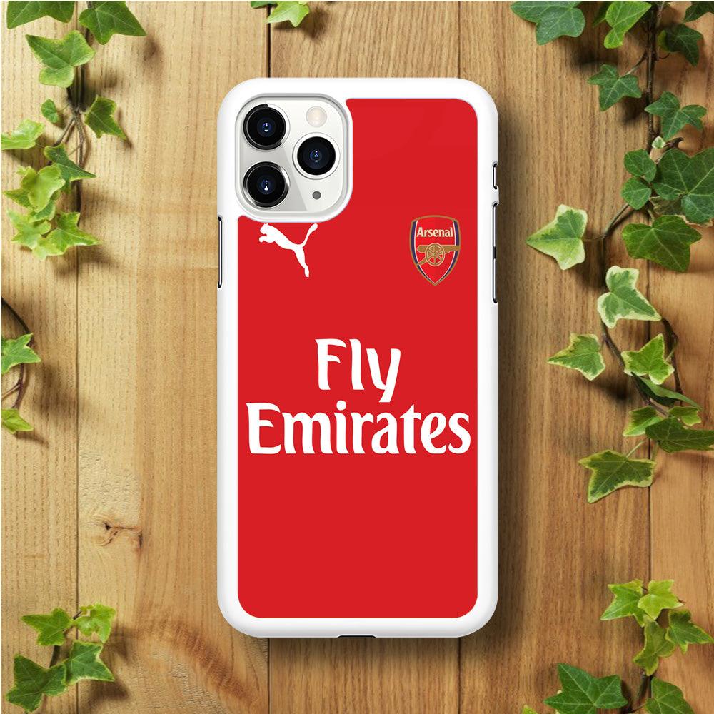 FB Arsenal Jersey iPhone 11 Pro Max Case-Rubber / White (2D Case)-Xtracase