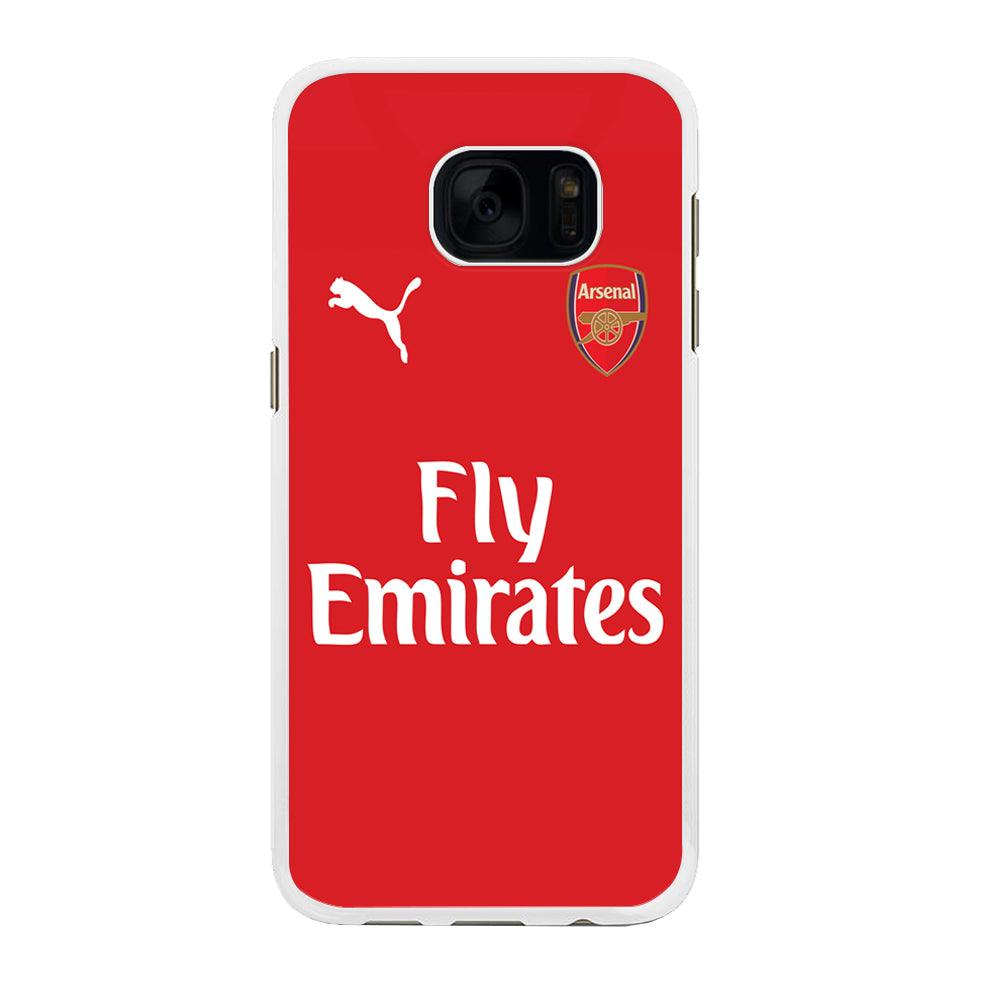 FB Arsenal Jersey Samsung Galaxy S7 Edge Case-Rubber / White (2D Case)-Xtracase