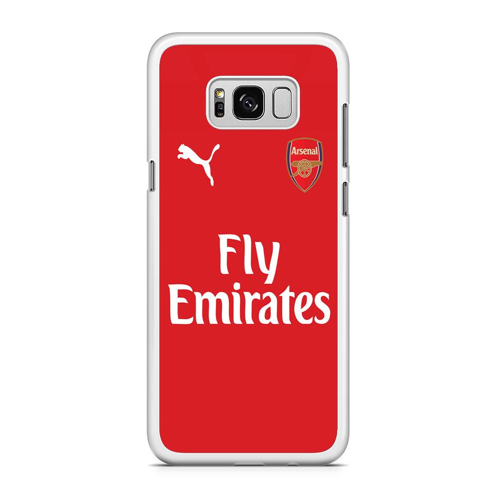 FB Arsenal Jersey Samsung Galaxy S8 Case-Rubber / White (2D Case)-Xtracase