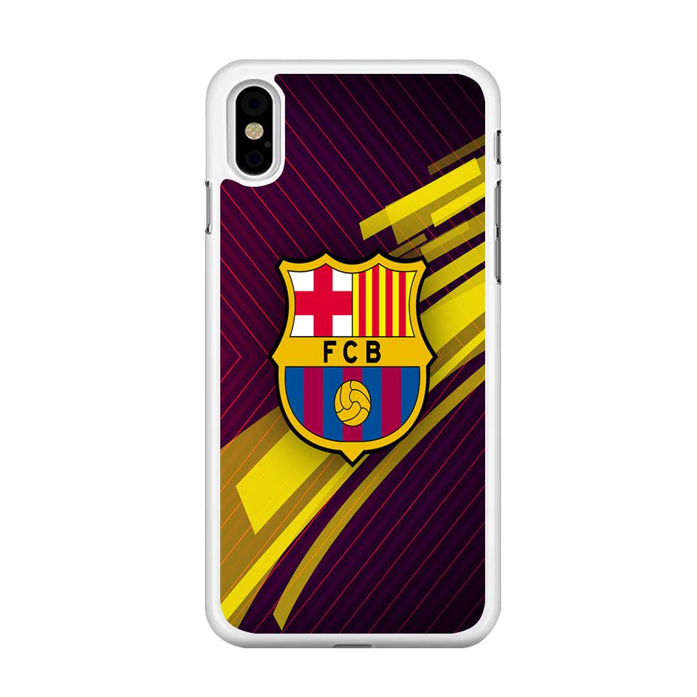 FB Barcelona 001 iPhone Xs Max Case-Rubber / White (2D Case)-Xtracase