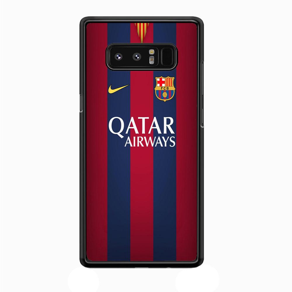 FB Barcelona Jersey Samsung Galaxy Note 8 Case-Rubber / Black (2D Case)-Xtracase