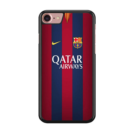 FB Barcelona Jersey iPhone 8 Case-Rubber / Black (2D Case)-Xtracase