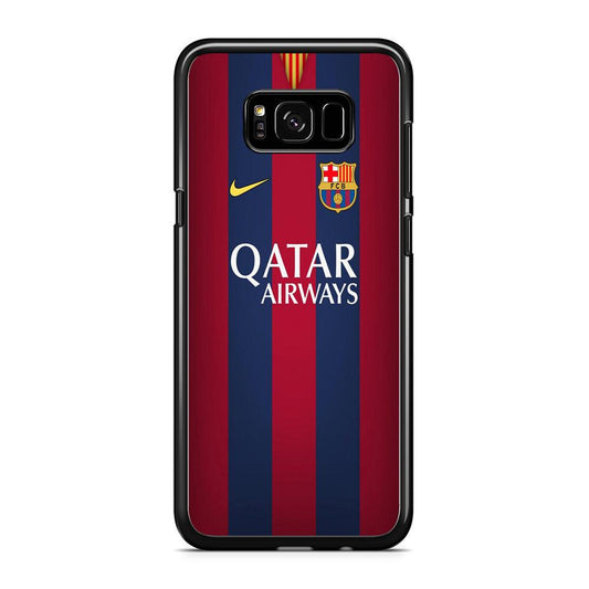 FB Barcelona Jersey Samsung Galaxy S8 Case-Rubber / Black (2D Case)-Xtracase