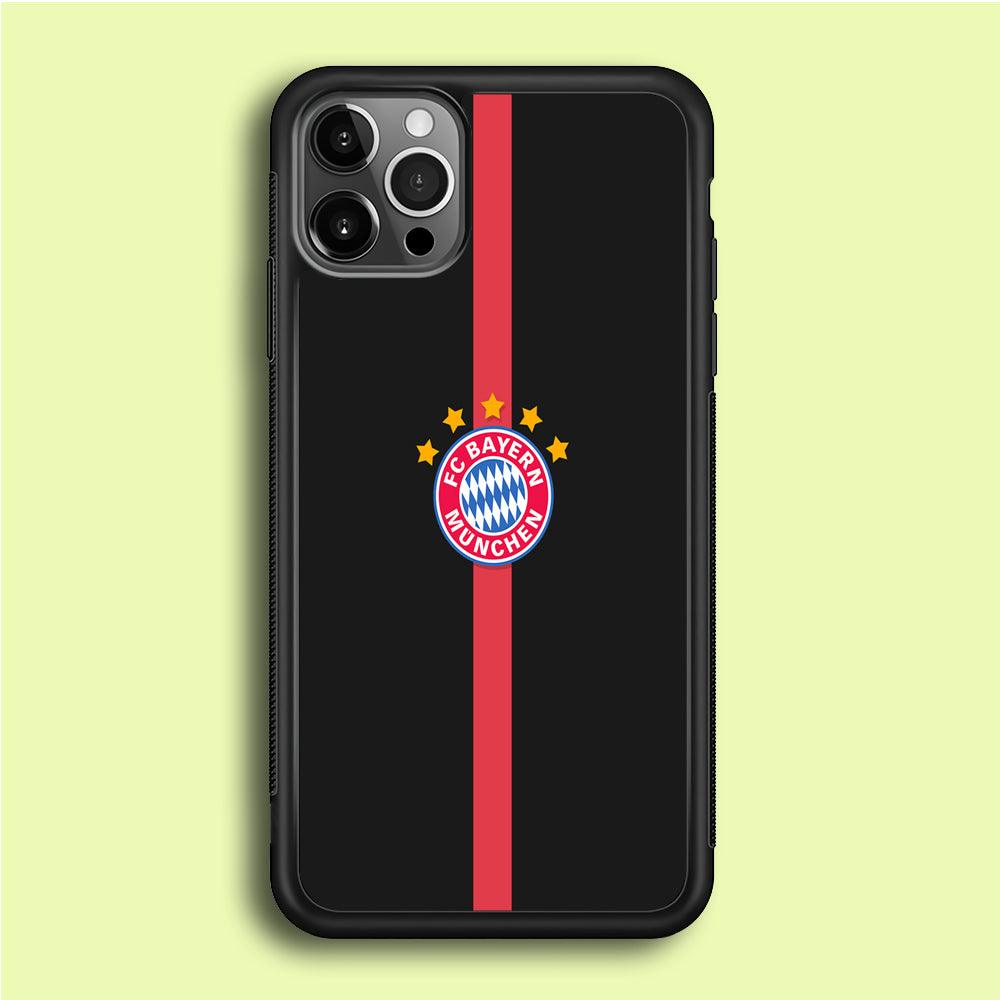FB Bayern Munich 001 iPhone 12 Pro Case-Rubber / Black (2D Case)-Xtracase