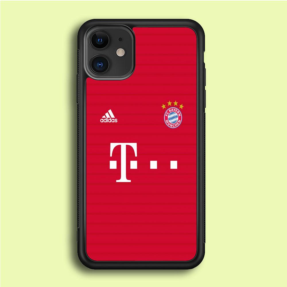FB Bayern Munich Jersey iPhone 12 Mini Case-Rubber / Black (2D Case)-Xtracase