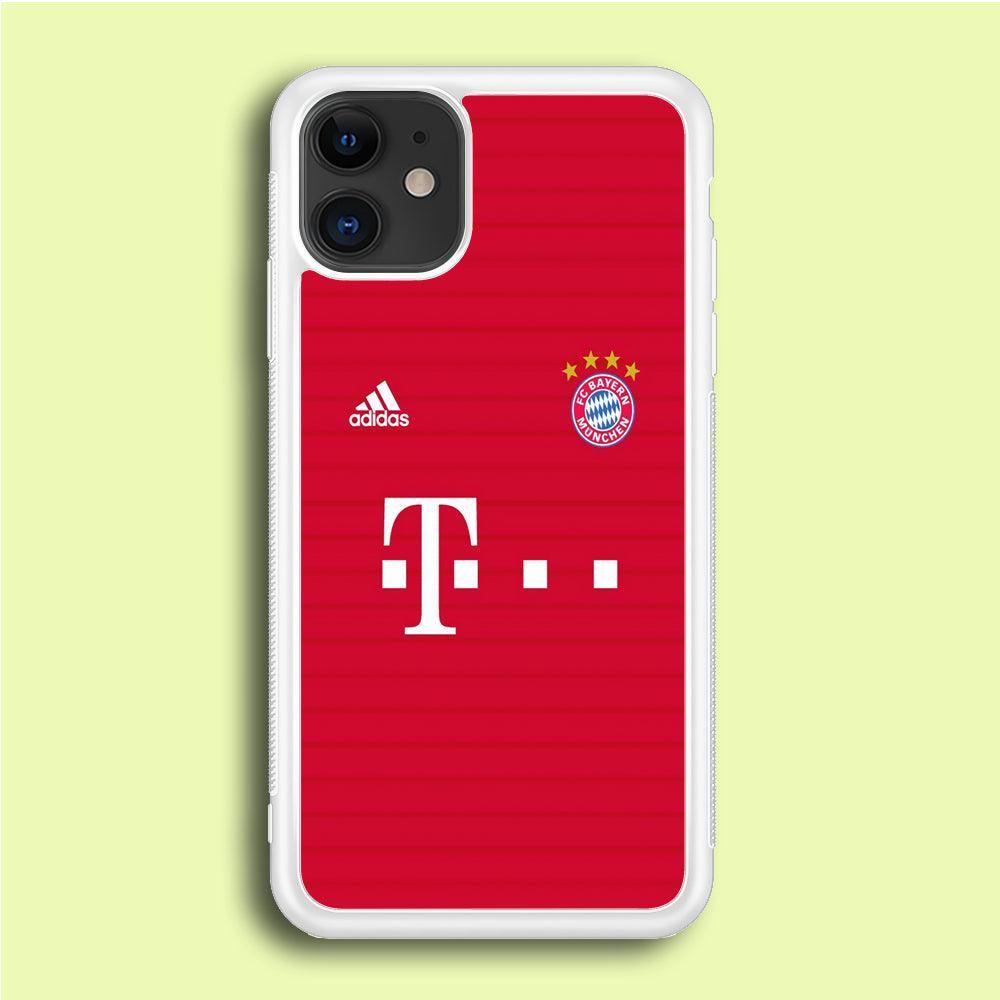 FB Bayern Munich Jersey iPhone 12 Mini Case-Rubber / White (2D Case)-Xtracase