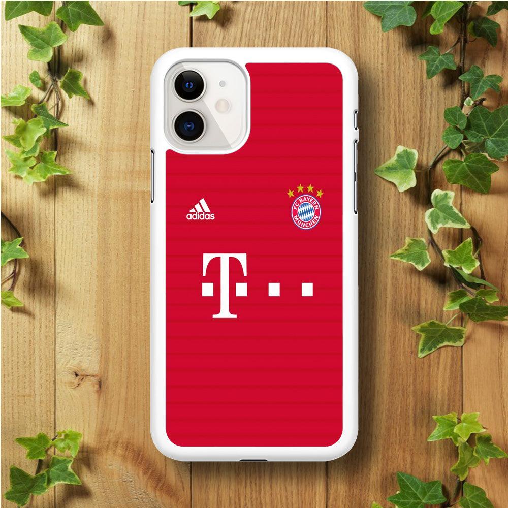 FB Bayern Munich Jersey iPhone 11 Case-Rubber / White (2D Case)-Xtracase