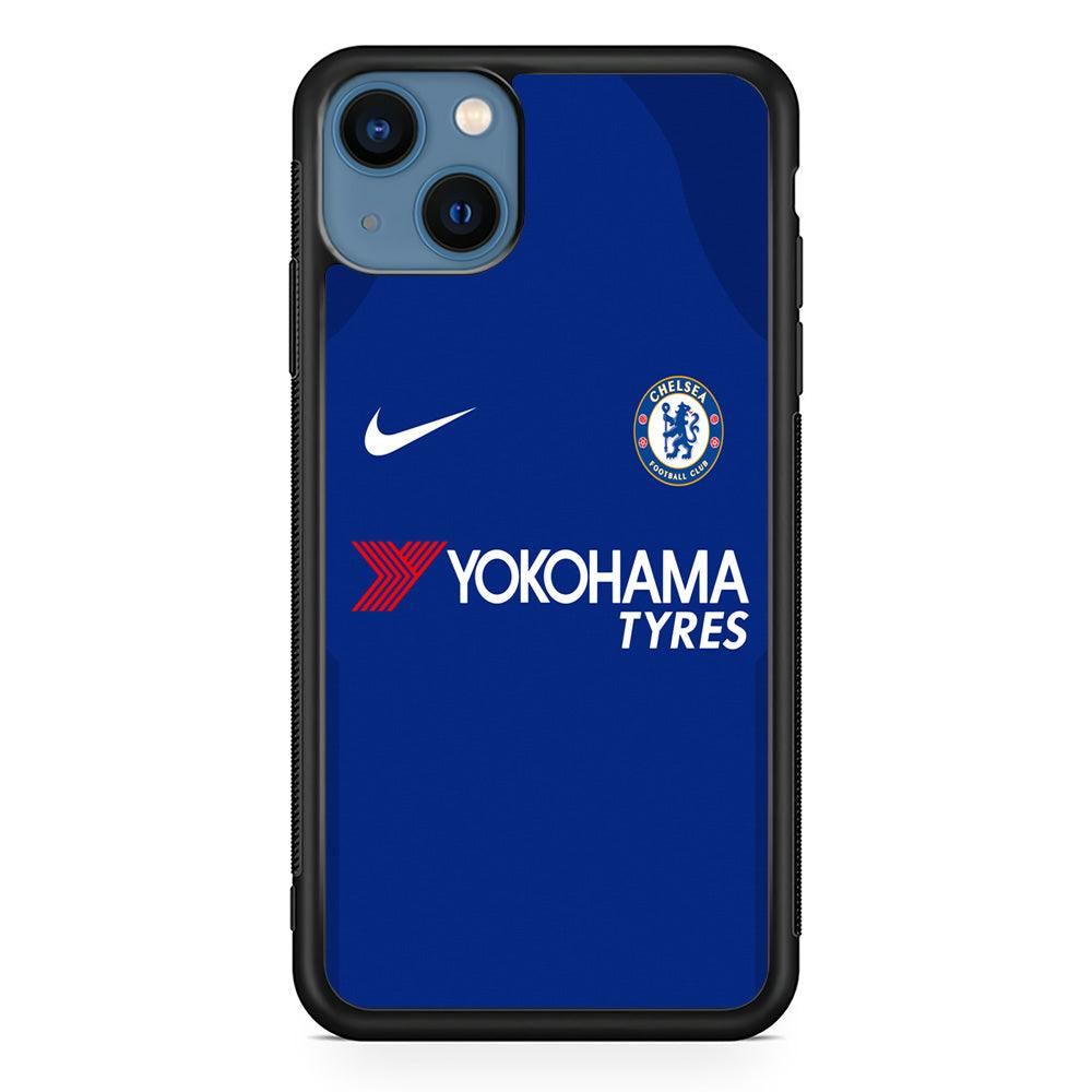 FB Chelsea Jersey iPhone 13 Case-Rubber / Black (2D Case)-Xtracase