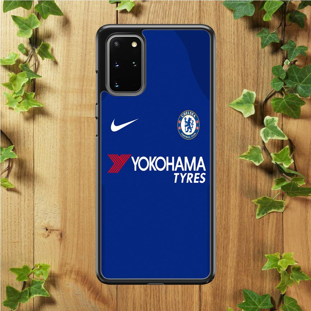 FB Chelsea Jersey Samsung Galaxy S20 Plus Case-Rubber / White (2D Case)-Xtracase