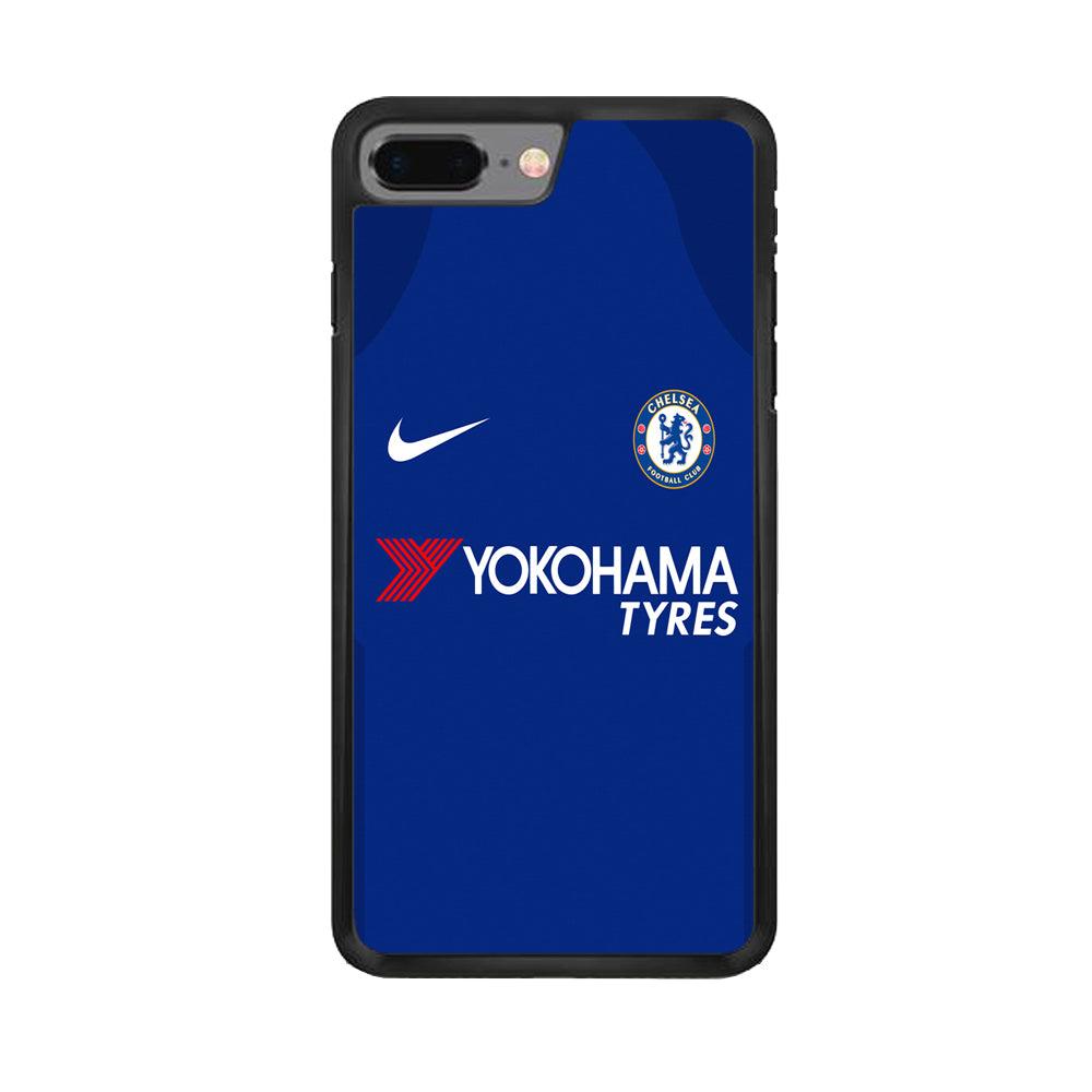 FB Chelsea Jersey iPhone 8 Plus Case-Rubber / Black (2D Case)-Xtracase