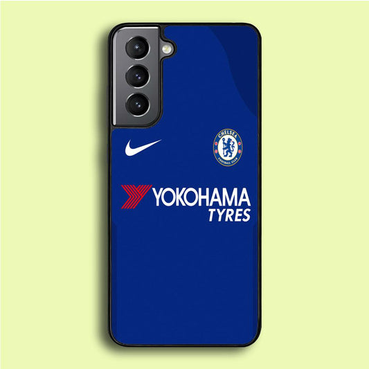 FB Chelsea Jersey Samsung Galaxy S21 Case-Rubber / White (2D Case)-Xtracase