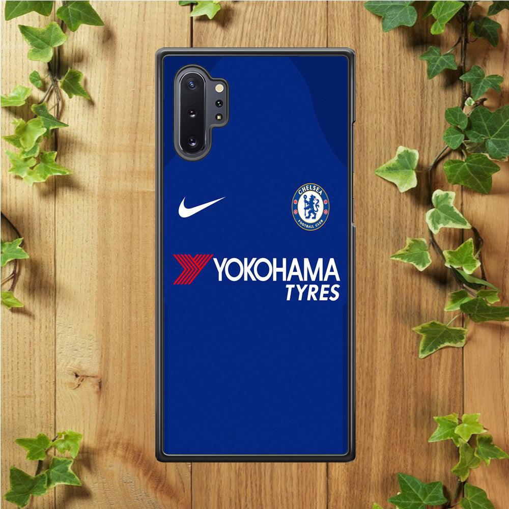 FB Chelsea Jersey Samsung Galaxy Note 10 Plus Case-Rubber / Black (2D Case)-Xtracase