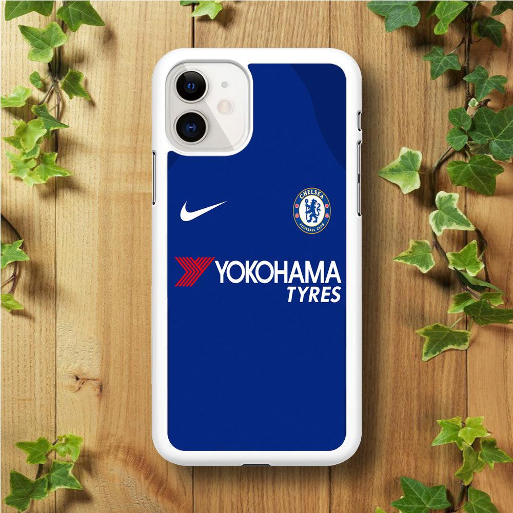 FB Chelsea Jersey iPhone 11 Case-Rubber / White (2D Case)-Xtracase