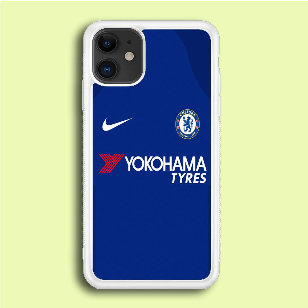 FB Chelsea Jersey iPhone 12 Mini Case-Rubber / White (2D Case)-Xtracase