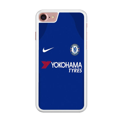 FB Chelsea Jersey iPhone 8 Case-Rubber / White (2D Case)-Xtracase