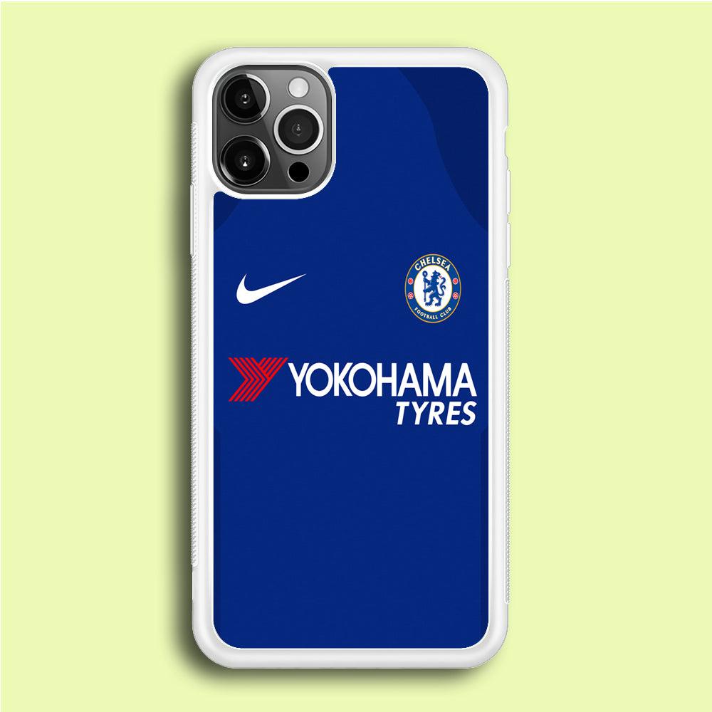 FB Chelsea Jersey iPhone 12 Pro Case-Rubber / White (2D Case)-Xtracase