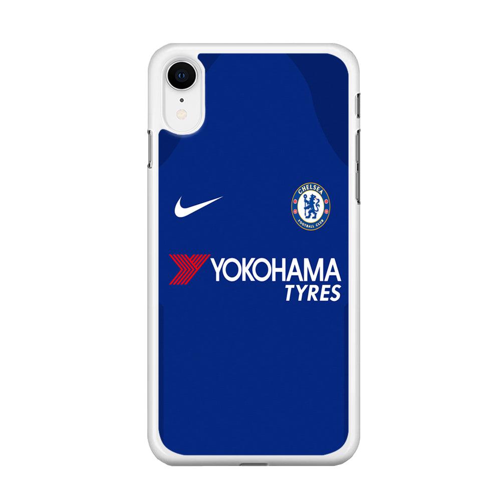 FB Chelsea Jersey iPhone XR Case-Rubber / White (2D Case)-Xtracase
