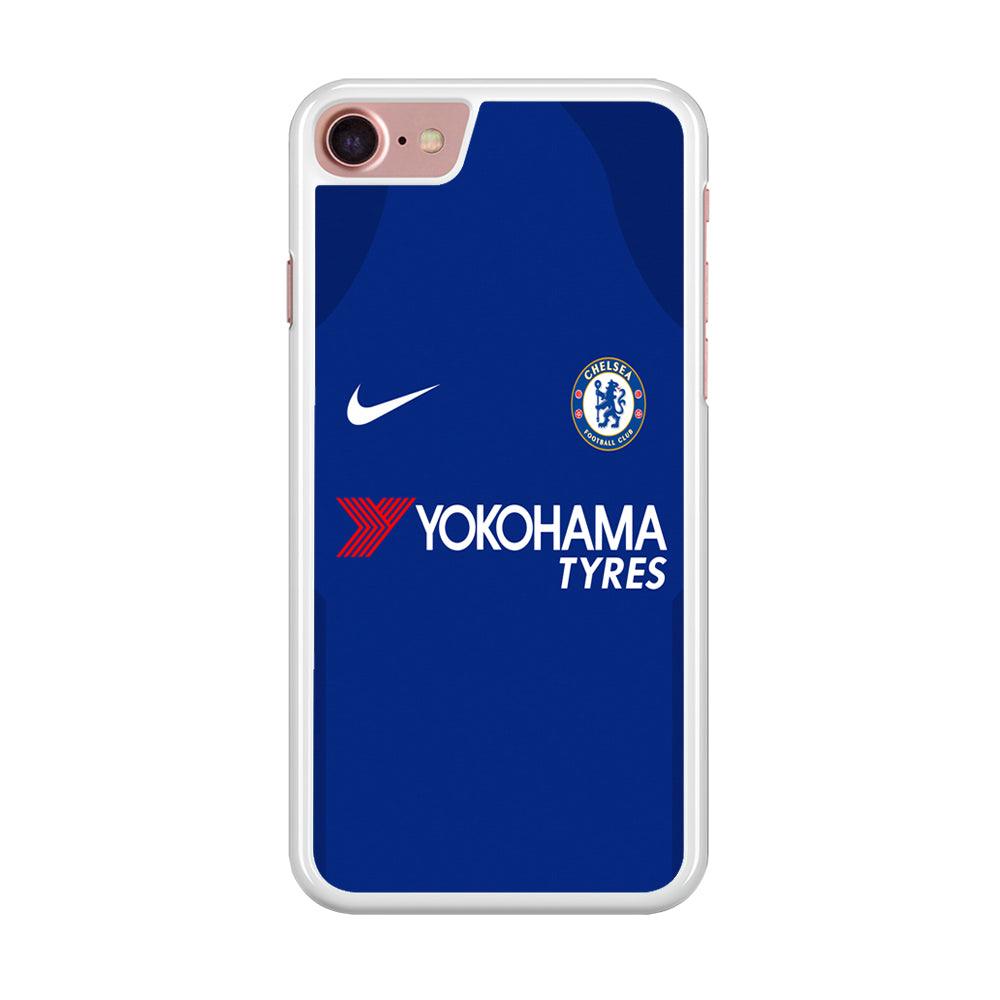FB Chelsea Jersey iPhone 7 Case-Rubber / White (2D Case)-Xtracase