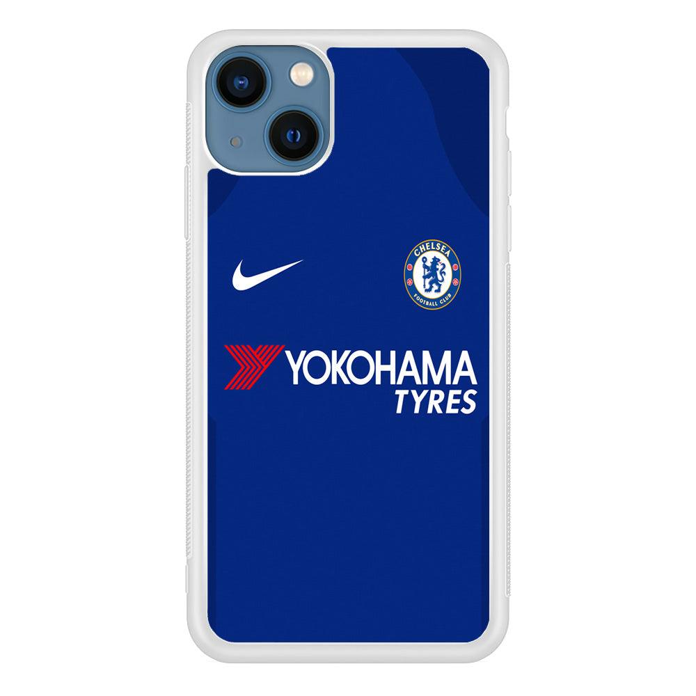 FB Chelsea Jersey iPhone 13 Case-Rubber / White (2D Case)-Xtracase