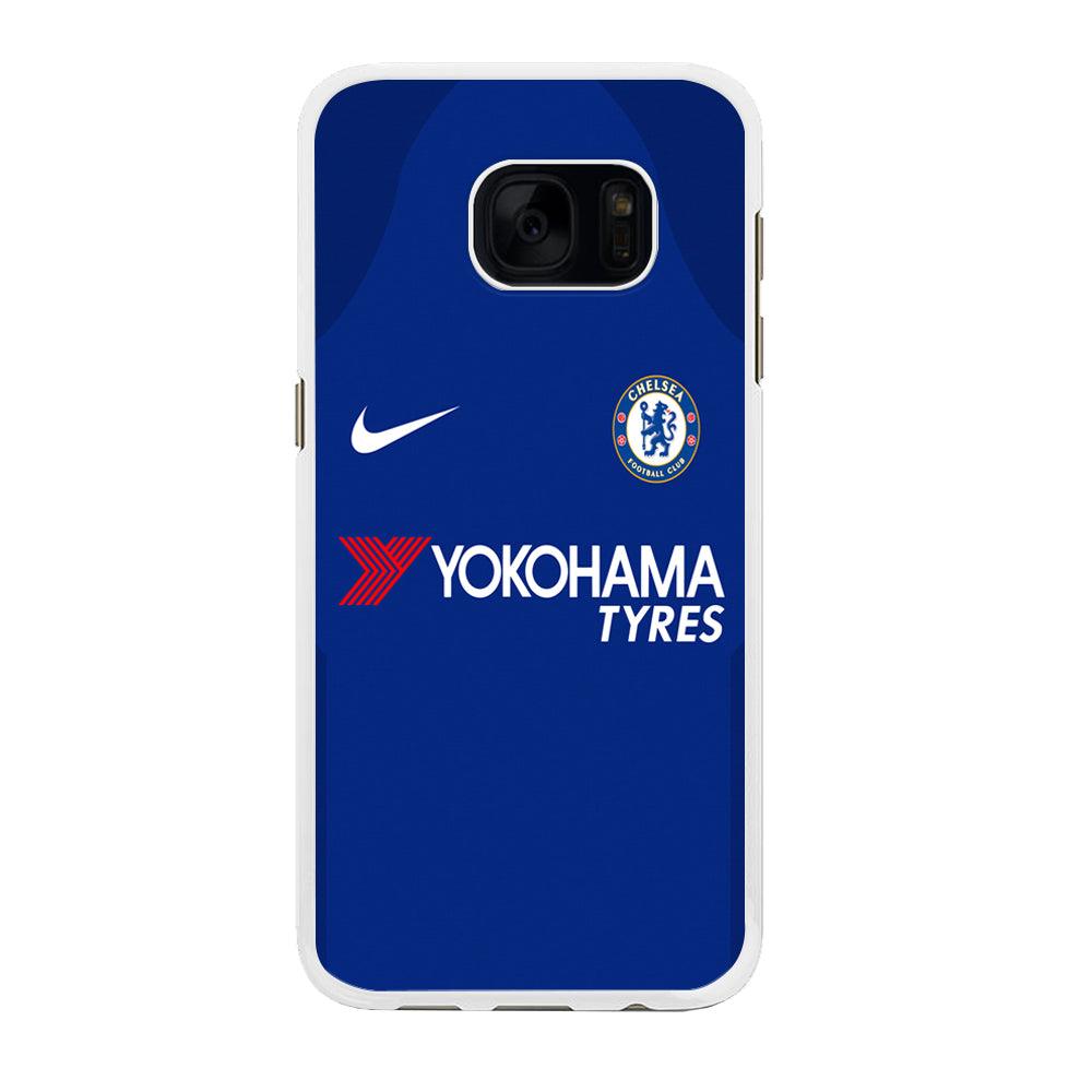 FB Chelsea Jersey Samsung Galaxy S7 Edge Case-Rubber / White (2D Case)-Xtracase