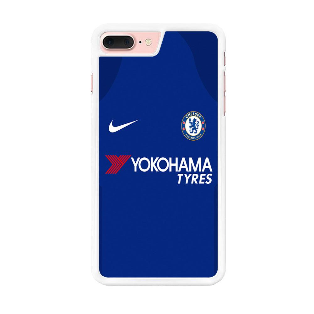 FB Chelsea Jersey iPhone 8 Plus Case-Rubber / White (2D Case)-Xtracase