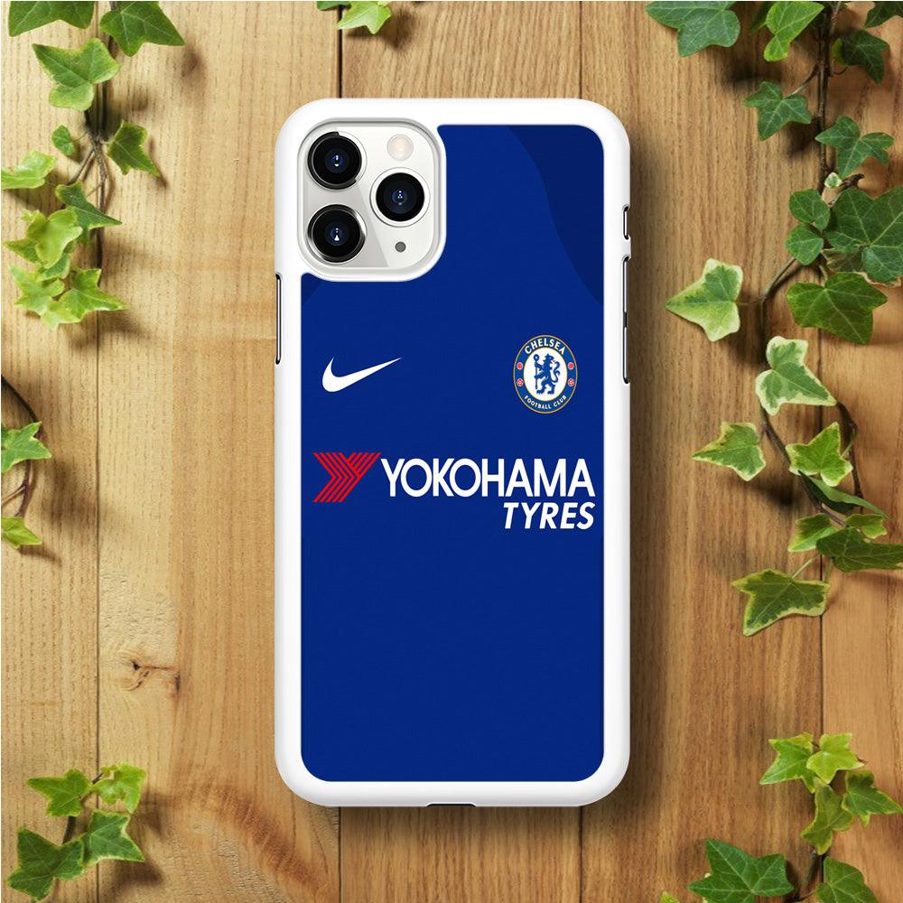 FB Chelsea Jersey iPhone 11 Pro Case-Rubber / White (2D Case)-Xtracase