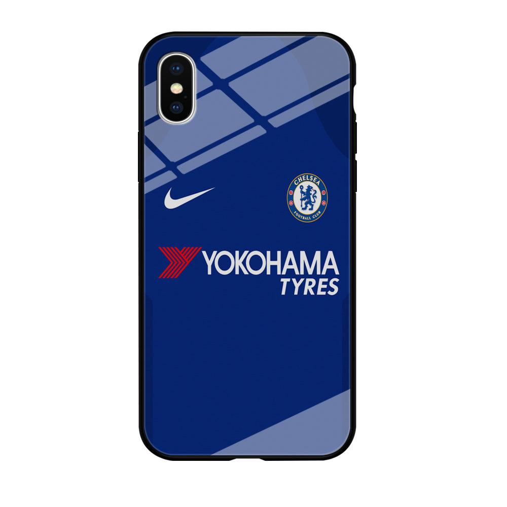FB Chelsea Jersey iPhone Xs Case-Tempered Glass Case-Xtracase