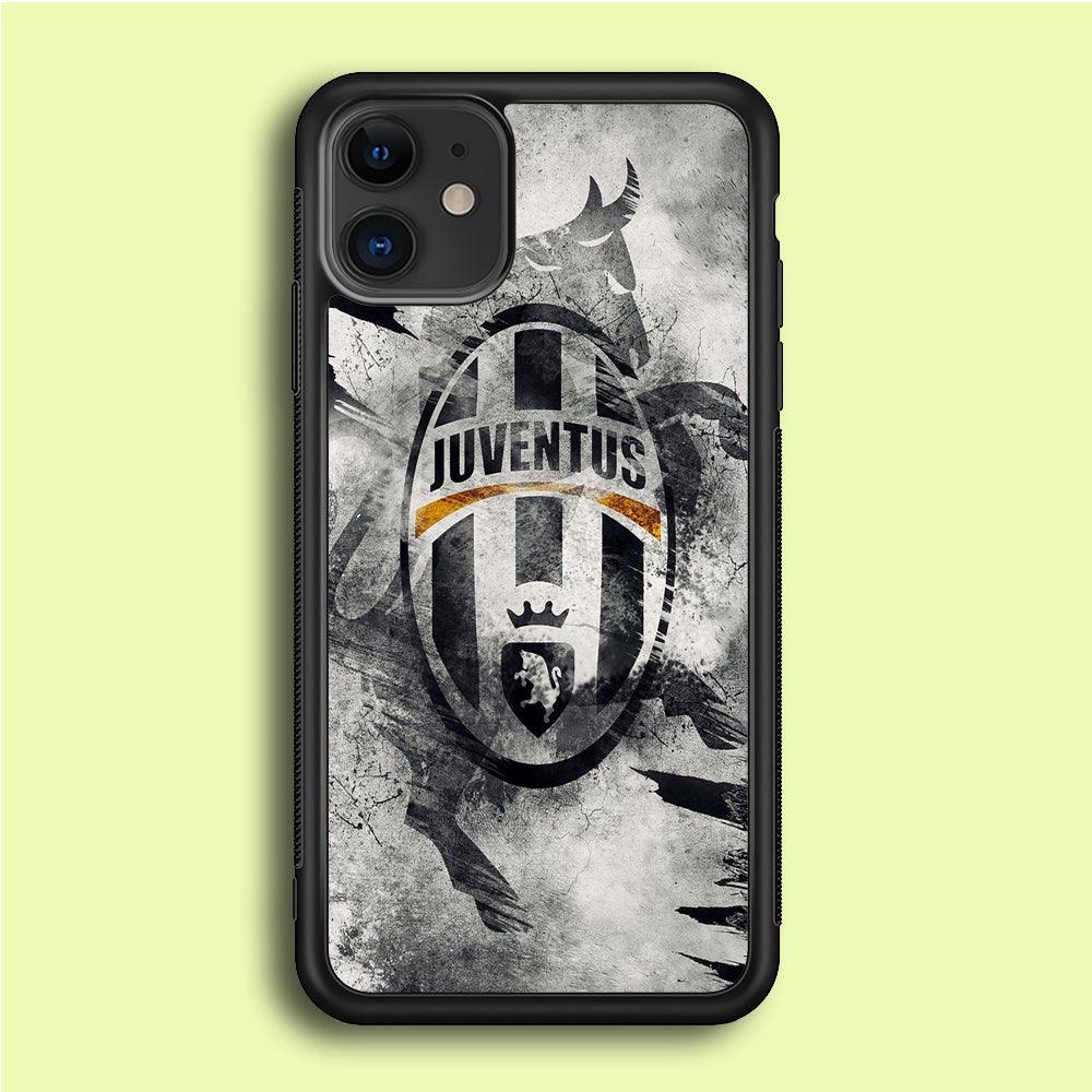 FB Juventus iPhone 12 Mini Case-Rubber / Black (2D Case)-Xtracase