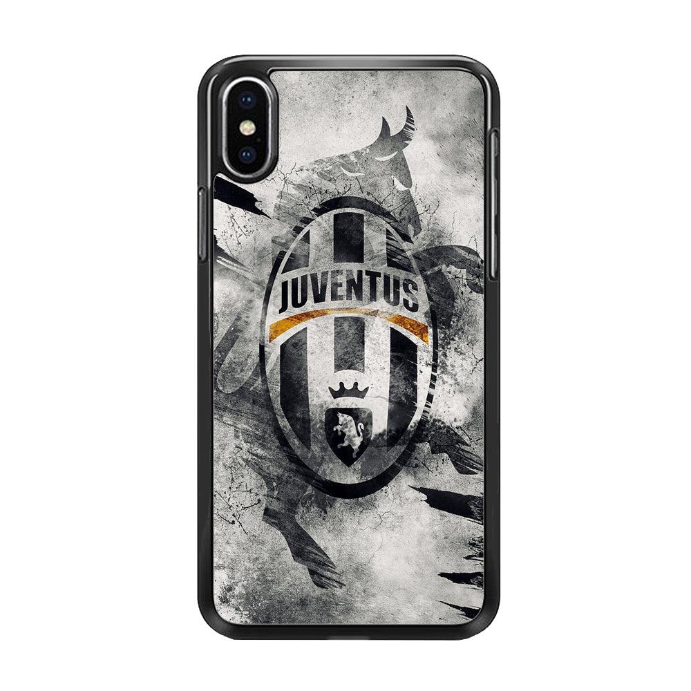 FB Juventus iPhone Xs Case-Rubber / Black (2D Case)-Xtracase
