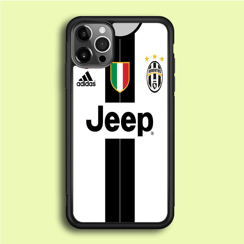 FB Juventus Jersey iPhone 12 Pro Max Case-Rubber / Black (2D Case)-Xtracase
