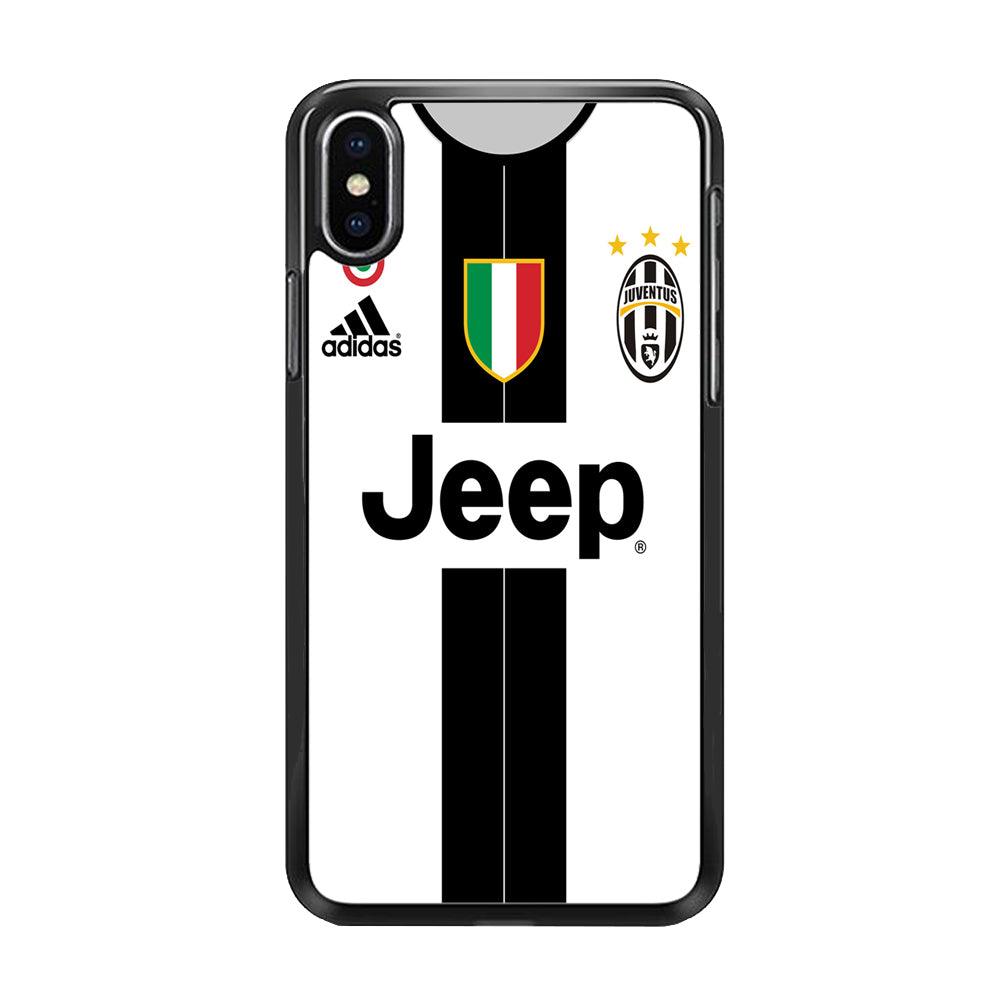FB Juventus Jersey iPhone Xs Case-Rubber / Black (2D Case)-Xtracase