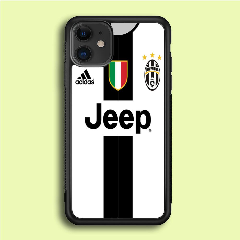 FB Juventus Jersey iPhone 12 Case-Rubber / Black (2D Case)-Xtracase