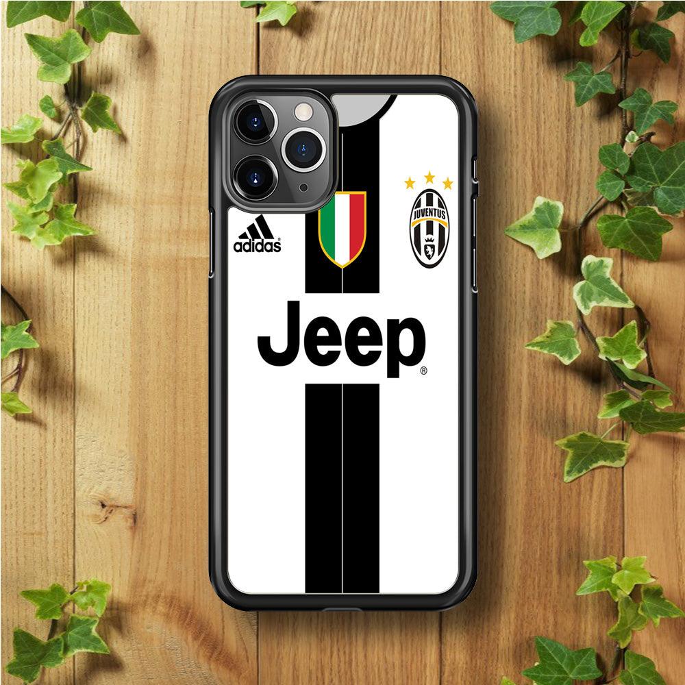 FB Juventus Jersey iPhone 11 Pro Max Case-Rubber / Black (2D Case)-Xtracase