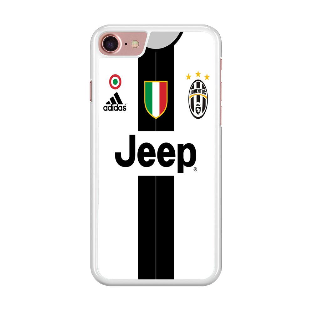 FB Juventus Jersey iPhone 8 Case-Rubber / White (2D Case)-Xtracase
