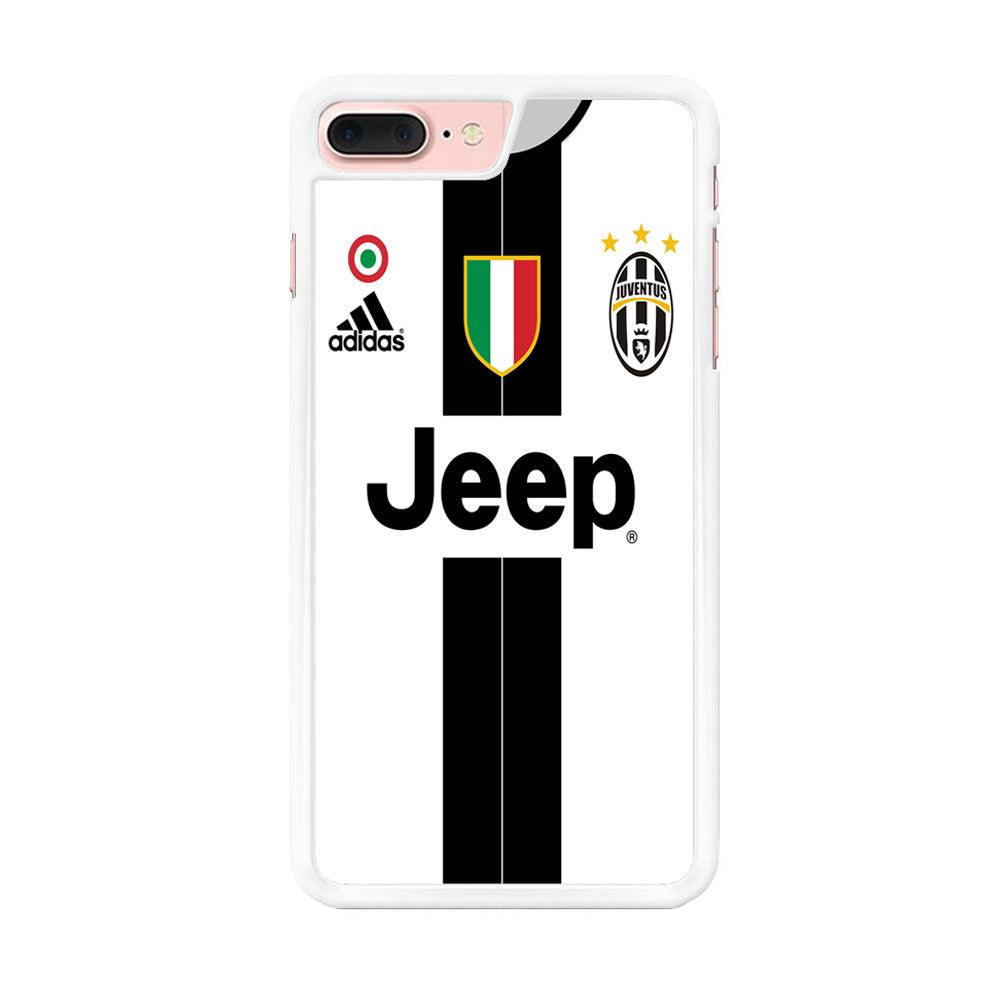 FB Juventus Jersey iPhone 8 Plus Case-Rubber / White (2D Case)-Xtracase