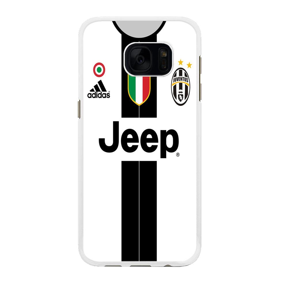FB Juventus Jersey Samsung Galaxy S7 Edge Case-Rubber / White (2D Case)-Xtracase