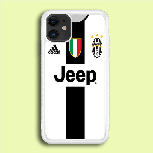 FB Juventus Jersey iPhone 12 Case-Rubber / White (2D Case)-Xtracase