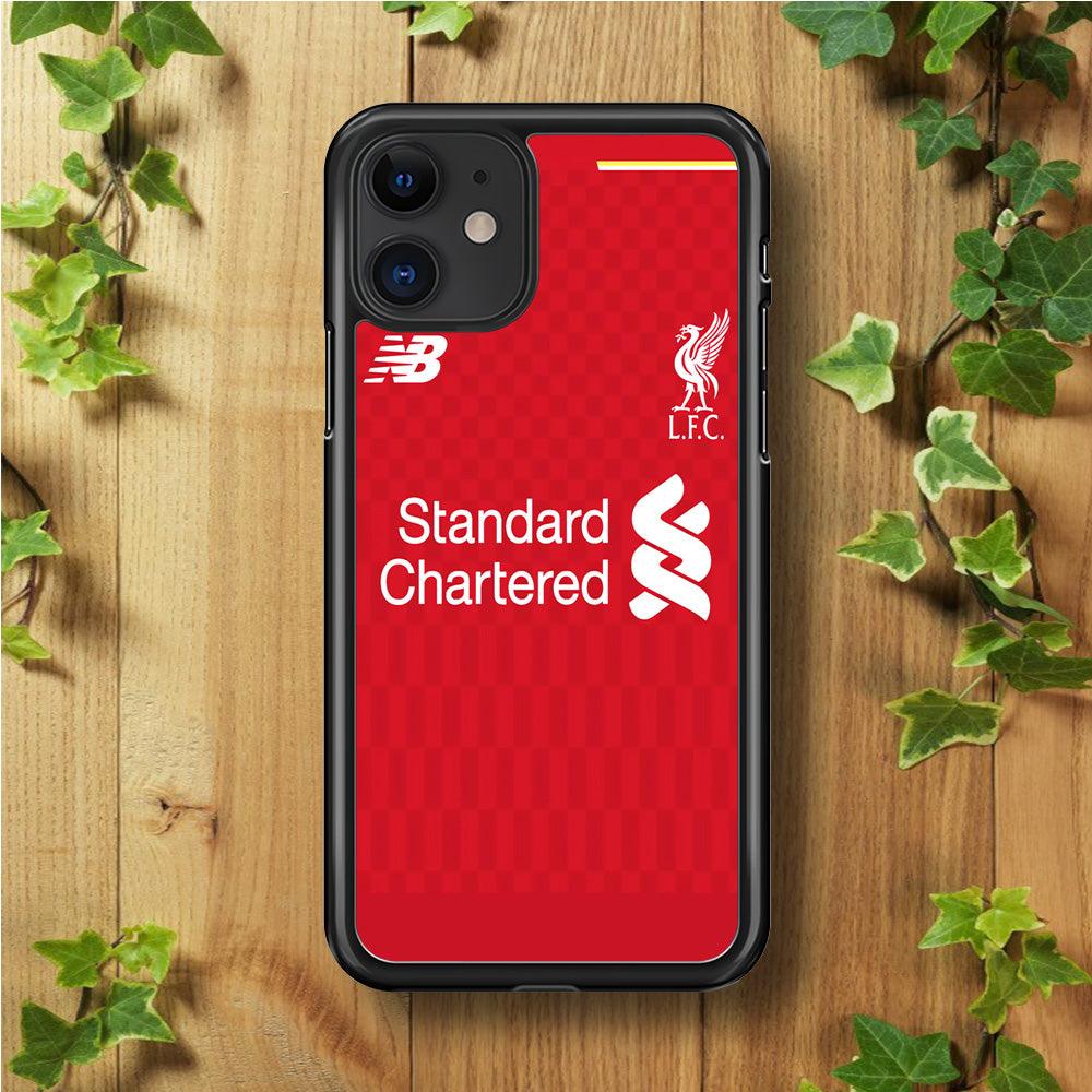 FB Liverpool Jersey iPhone 11 Case-Rubber / Black (2D Case)-Xtracase