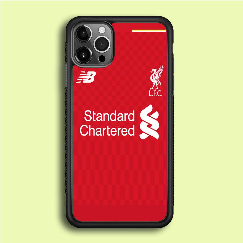 FB Liverpool Jersey iPhone 12 Pro Case-Rubber / Black (2D Case)-Xtracase