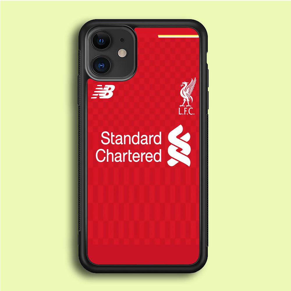 FB Liverpool Jersey iPhone 12 Mini Case-Rubber / Black (2D Case)-Xtracase