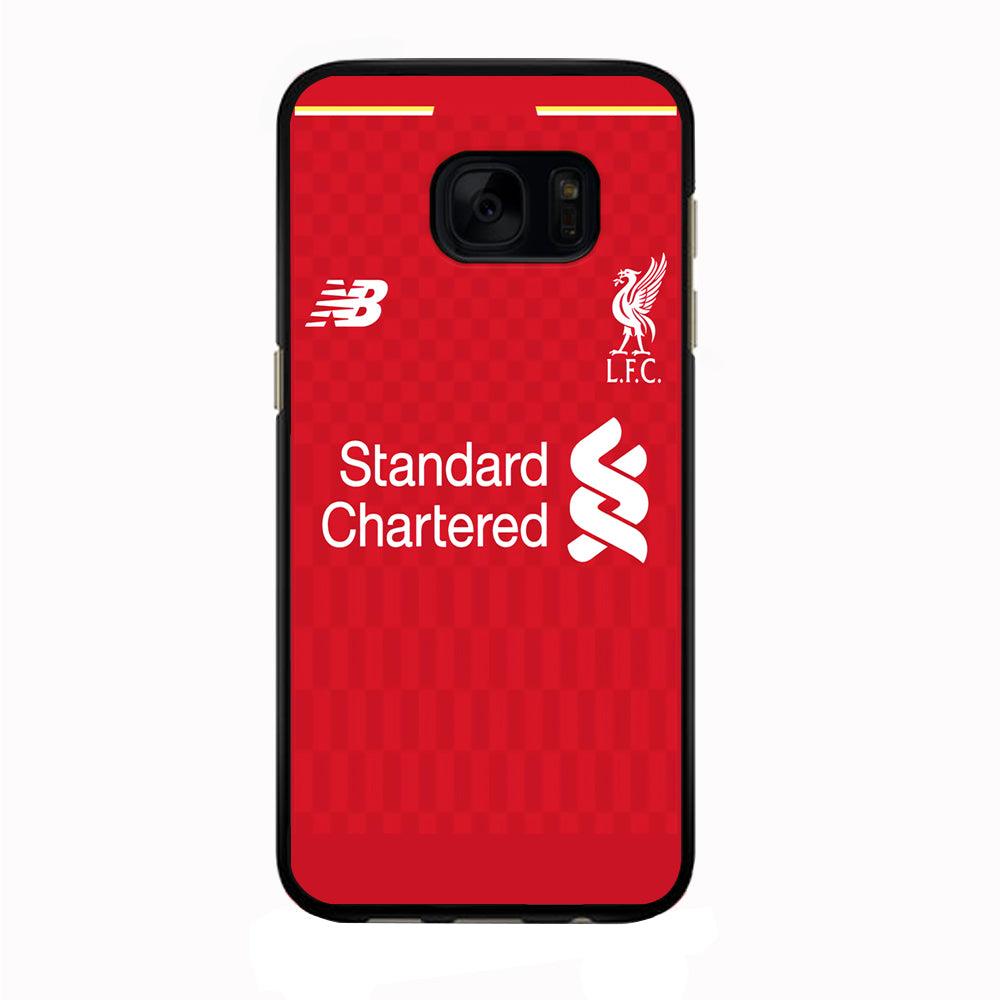 FB Liverpool Jersey Samsung Galaxy S7 Edge Case-Rubber / Black (2D Case)-Xtracase